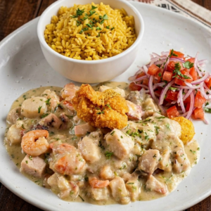 Corvina en salsa de Mariscos